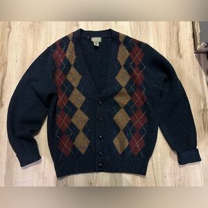 Vintage Christopher Hayes Shetland Wool Grandpa Core Argyle Cardigan
